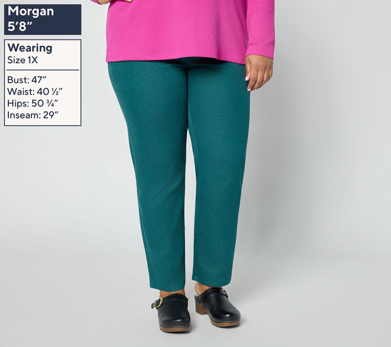 Denim & Co. Regular Flat Front Side Pocket Pants — View 4