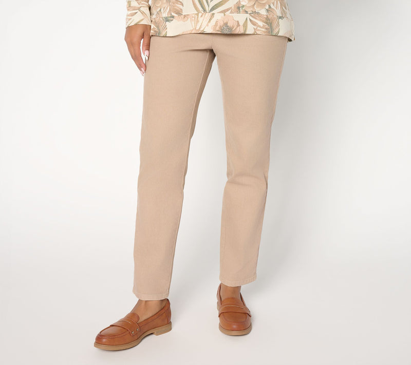 Denim & Co. Petite Flat Front Side Pocket Pants — View 15