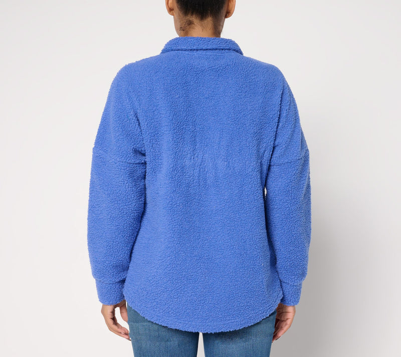 Quacker Factory Sherpa Snowman Smiles Half Zip — View 4