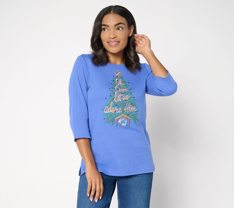 Quacker Factory Oh Come Let Us Adore Him Manger Tree Top — View 11