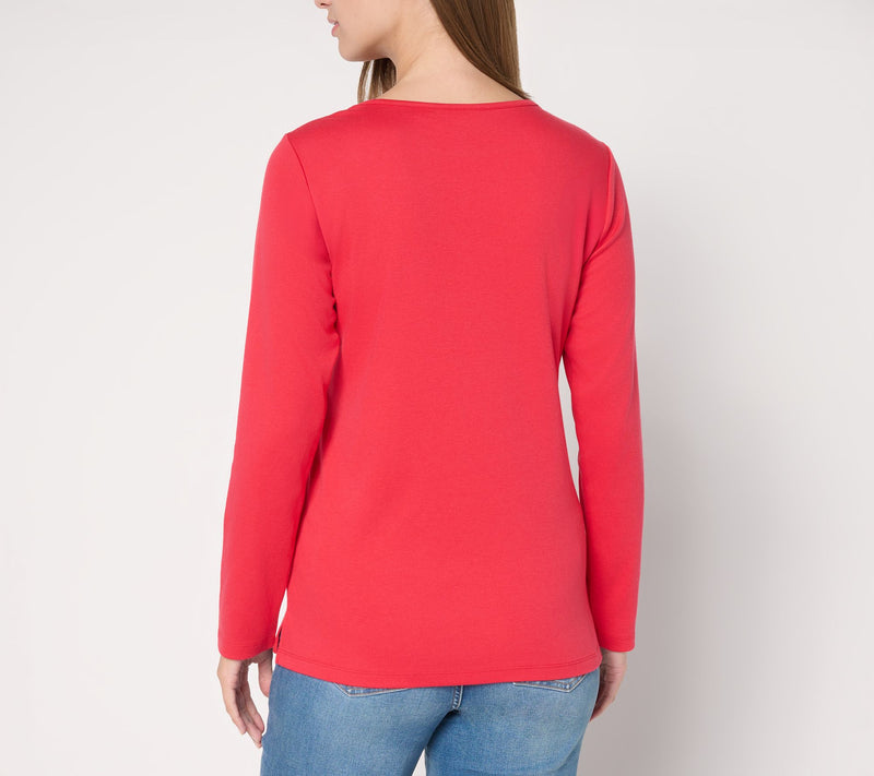 Quacker Factory Bowlicious Long Sleeve Bateau Neck Top — View 4