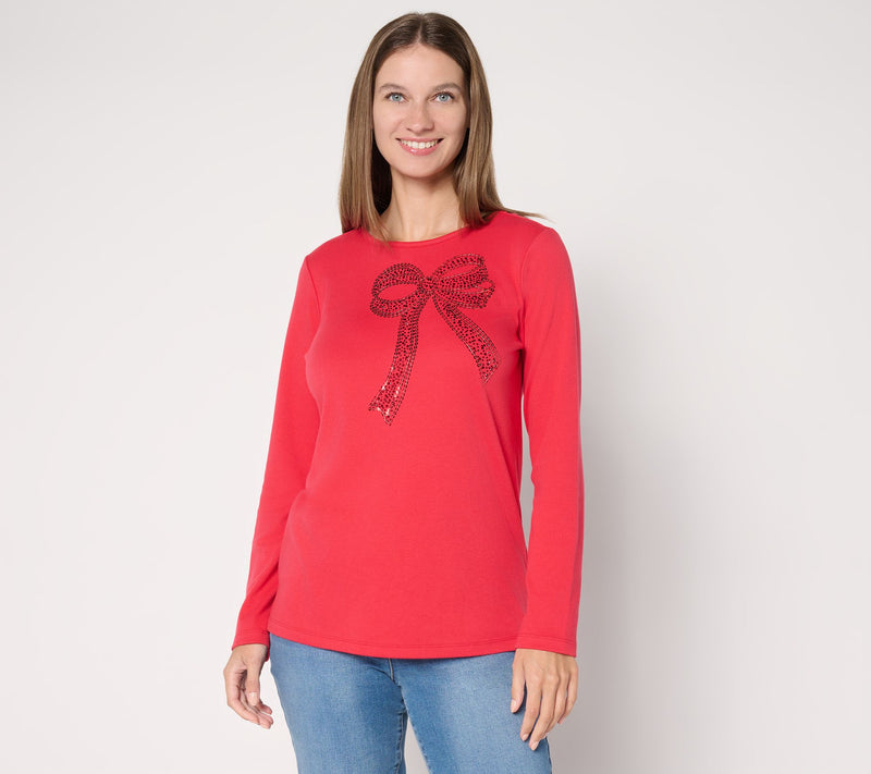Quacker Factory Bowlicious Long Sleeve Bateau Neck Top — View 12