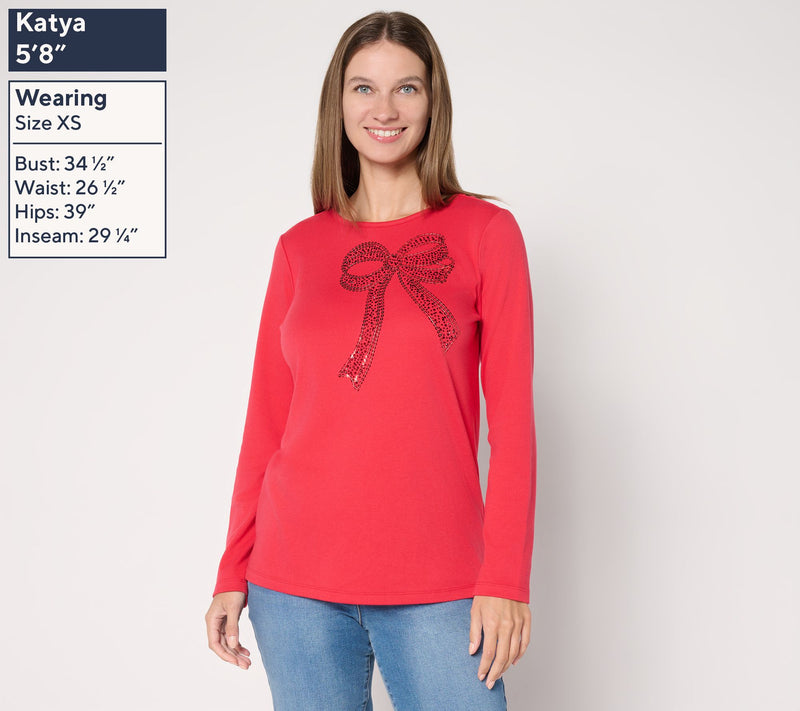 Quacker Factory Bowlicious Long Sleeve Bateau Neck Top — View 3