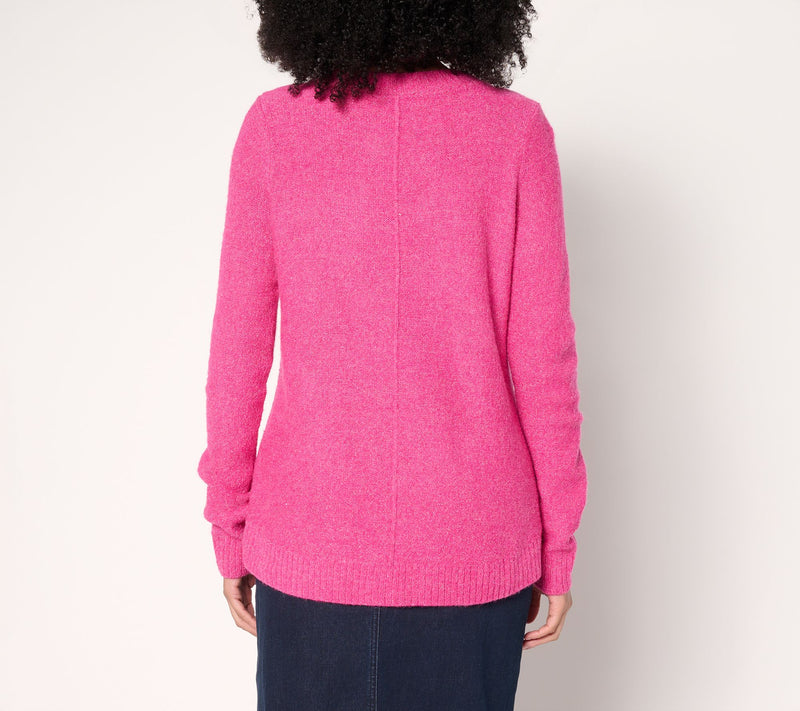Denim & Co. Crew Neck Long Sleeve Sparkle Sweater — View 4