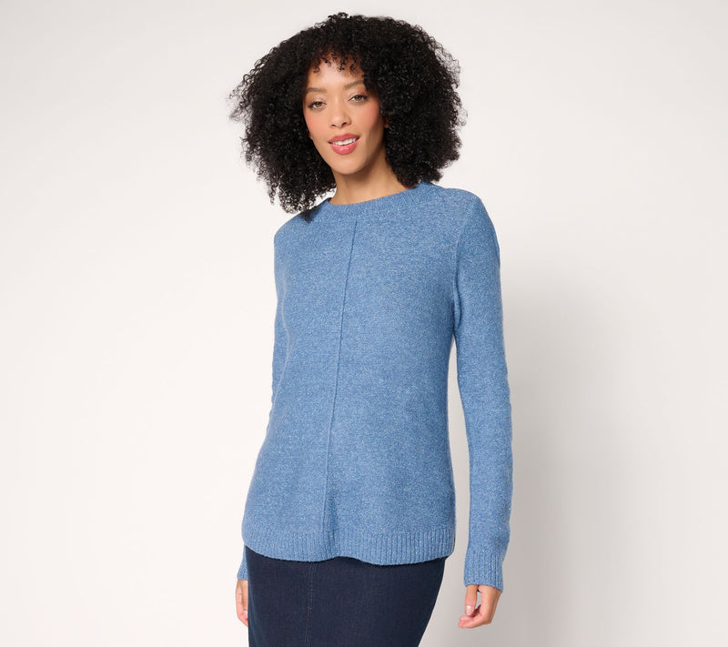 Denim & Co. Crew Neck Long Sleeve Sparkle Sweater — View 16