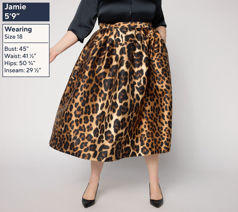 Carla Rockmore Collection Petite Printed Taffeta Midi Ball Skirt — View 3