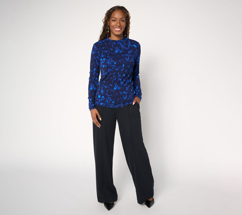 Carla Rockmore Collection Printed Long Sleeve Crew Neck Top — View 13
