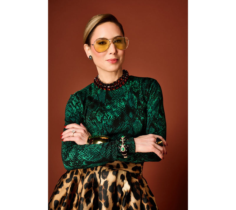 Carla Rockmore Collection Printed Long Sleeve Crew Neck Top — View 15