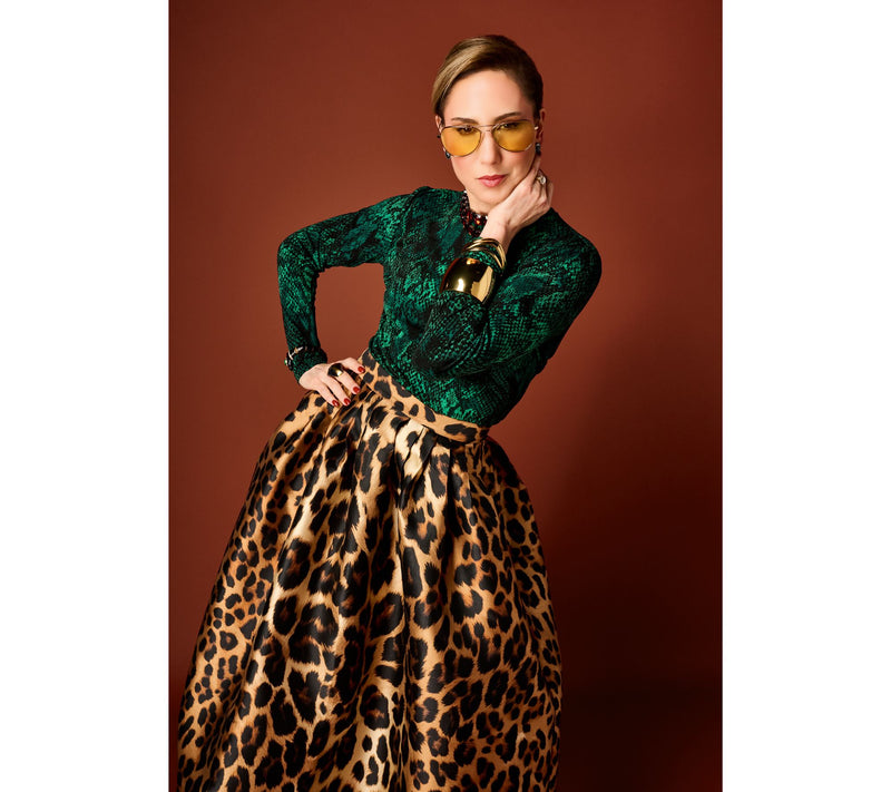 Carla Rockmore Collection Printed Long Sleeve Crew Neck Top — View 16
