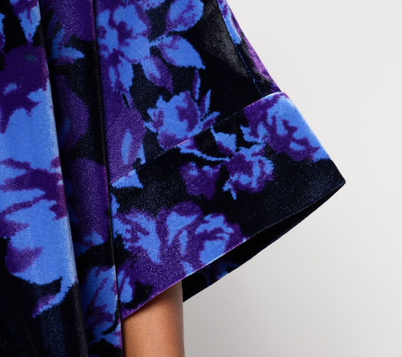 Carla Rockmore Collection Printed Velvet Boat Neck Top — View 6