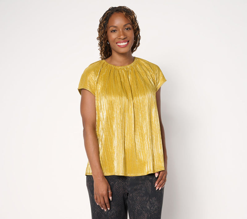 Carla Rockmore Collection Metallic Pleated Foil Top — Main view