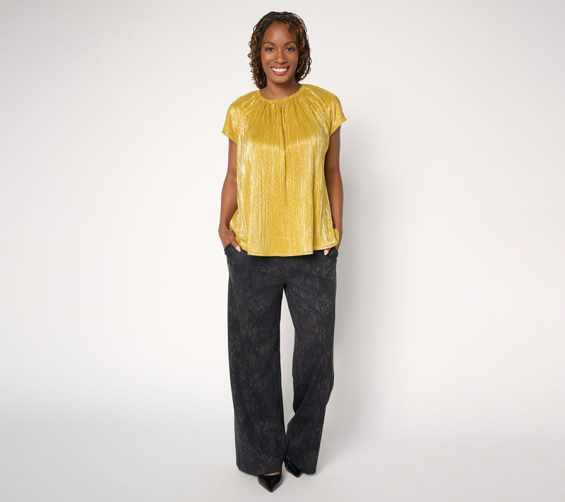 Carla Rockmore Collection Metallic Pleated Foil Top — View 5