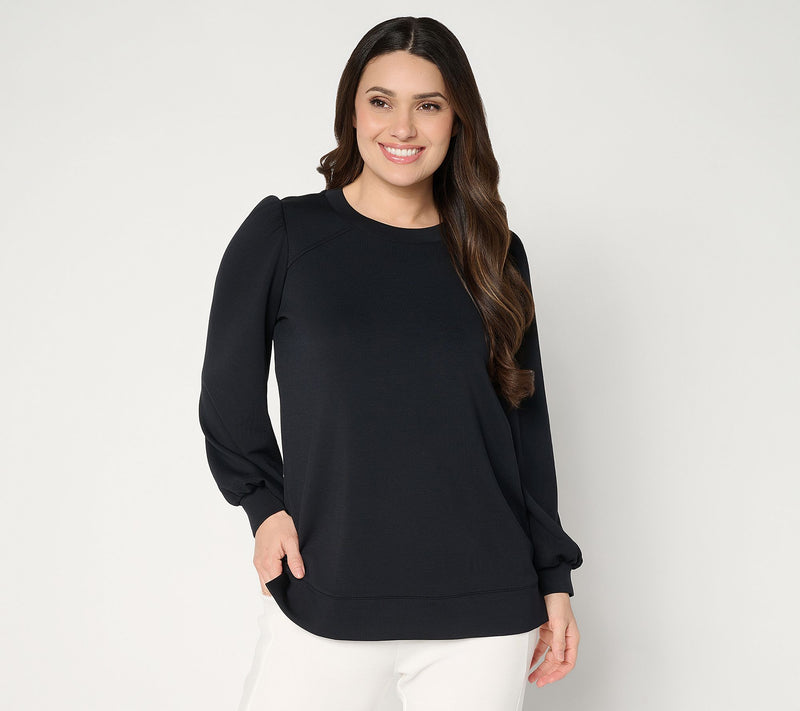 Belle by_Kim Gravel Petite ScubaLuxe Mega Blouson Sleeve Top — View 3