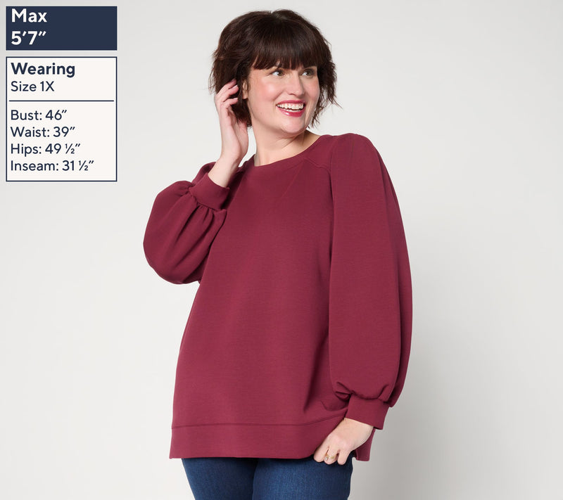 Belle by_Kim Gravel Petite ScubaLuxe Mega Blouson Sleeve Top — View 14