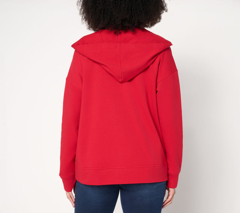 Belle by Kim Gravel French Terry Golden Zip Hoodie — View 4
