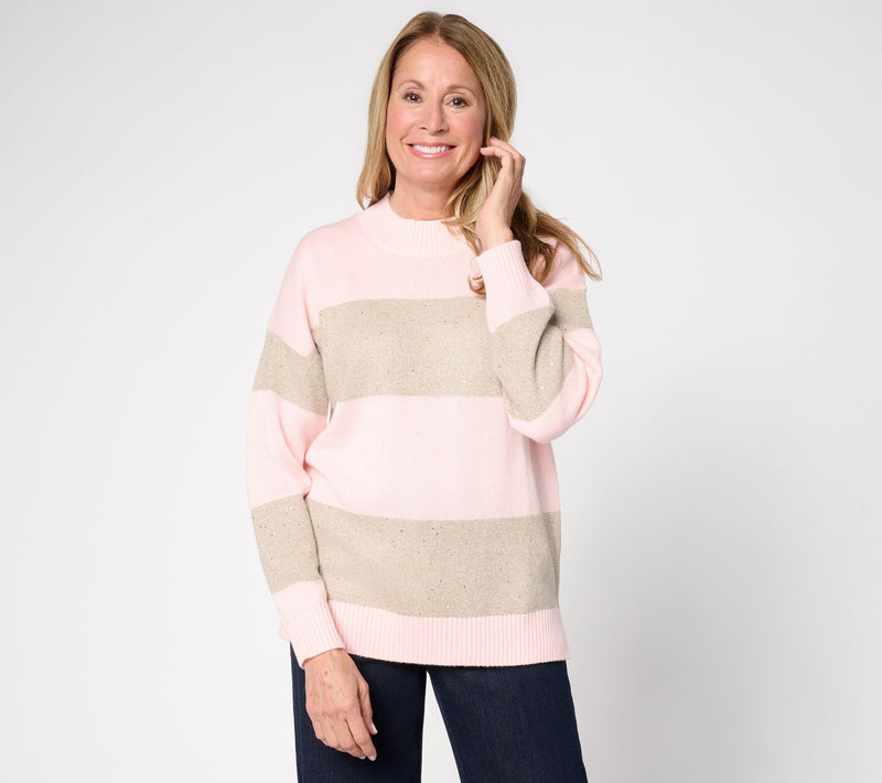 Jingle Belles by Kim Gravel Sugarplum Sparkle Striped Sweater — View 13