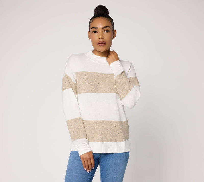 Jingle Belles by Kim Gravel Sugarplum Sparkle Striped Sweater — Main view