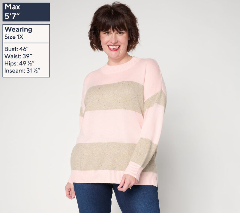 Jingle Belles by Kim Gravel Sugarplum Sparkle Striped Sweater — View 4