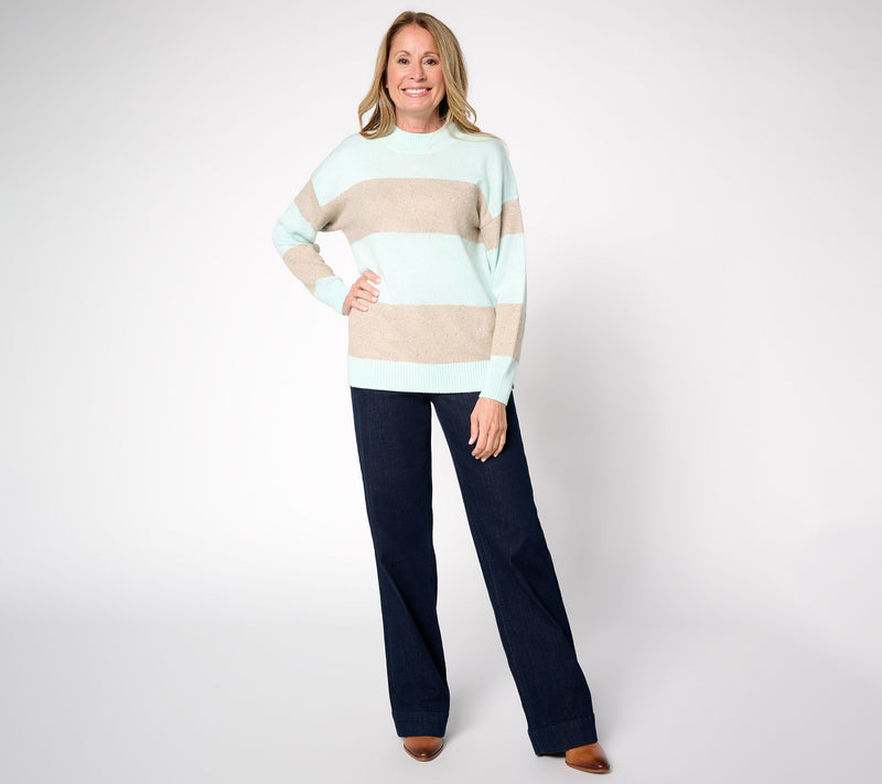 Jingle Belles by Kim Gravel Sugarplum Sparkle Striped Sweater — View 7