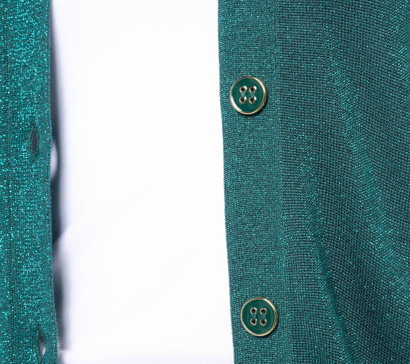 Jingle Belles by Kim Gravel Glam Lurex V-Neck Cardigan — View 7