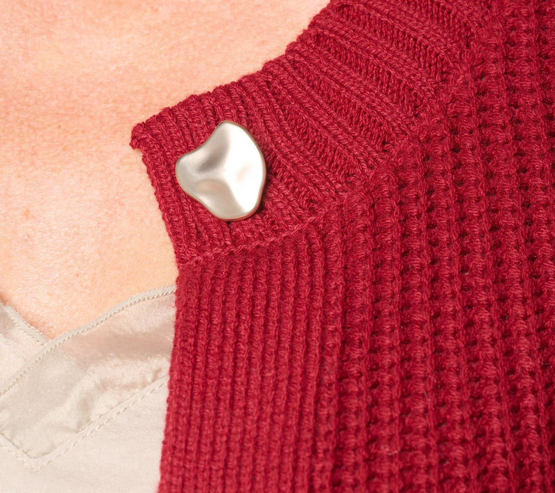 Jingle Belles by Kim Gravel Chunky Shaker Knit Gold Button Cardigan — View 6