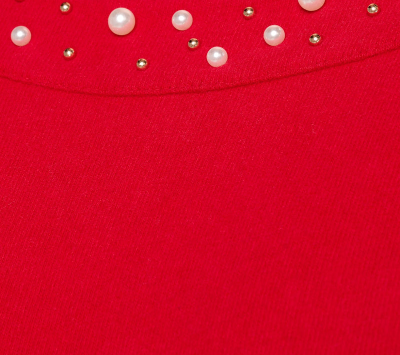 Jingle Belles by Kim Gravel Simulated Pearl Boatneck Top — View 6