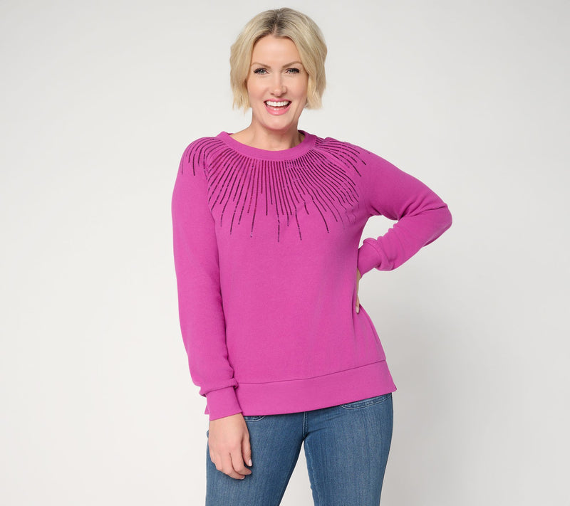Jingle Belles by Kim Gravel Starburst Sequin Knit Top — View 3