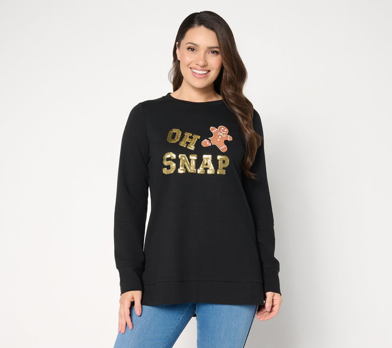 Jingle Belles by Kim Gravel Oh Snap! Gingerbread Sequin Top — View 12