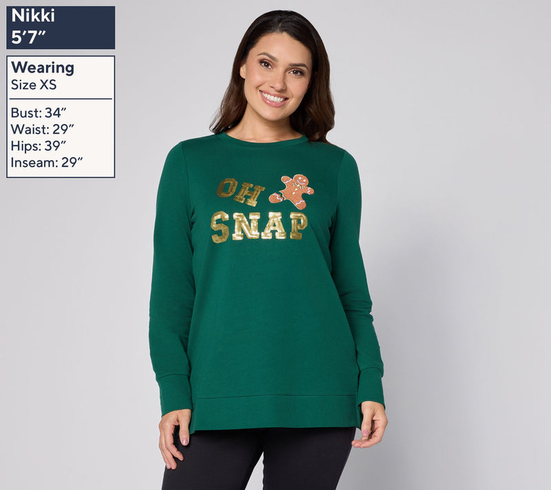 Jingle Belles by Kim Gravel Oh Snap! Gingerbread Sequin Top — View 4