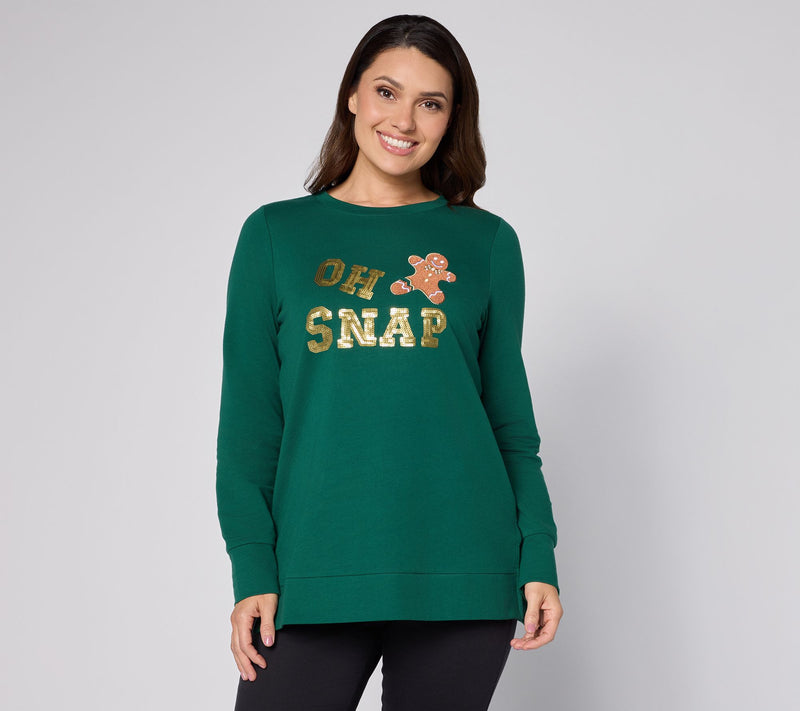 Jingle Belles by Kim Gravel Oh Snap! Gingerbread Sequin Top — View 15