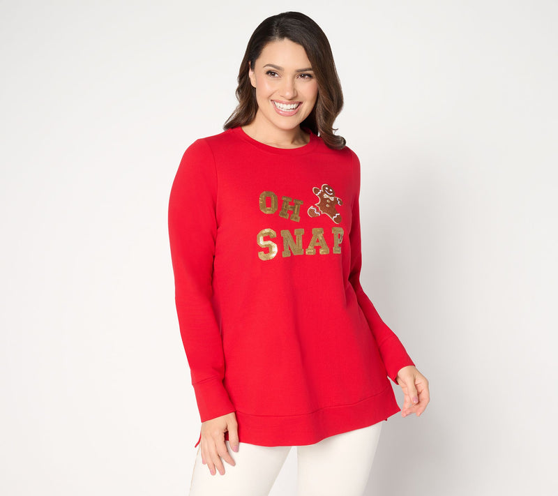 Jingle Belles by Kim Gravel Oh Snap! Gingerbread Sequin Top — View 16