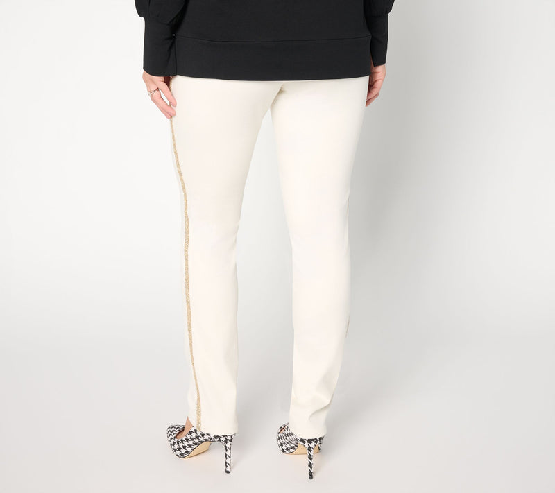 Belle by Kim Gravel Regular TripleLuxe Twill Sequin Striped Jean — View 3