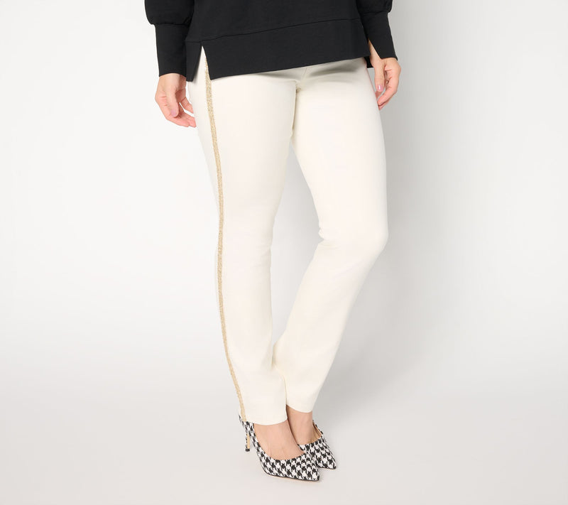 Belle by Kim Gravel Regular TripleLuxe Twill Sequin Striped Jean — View 8