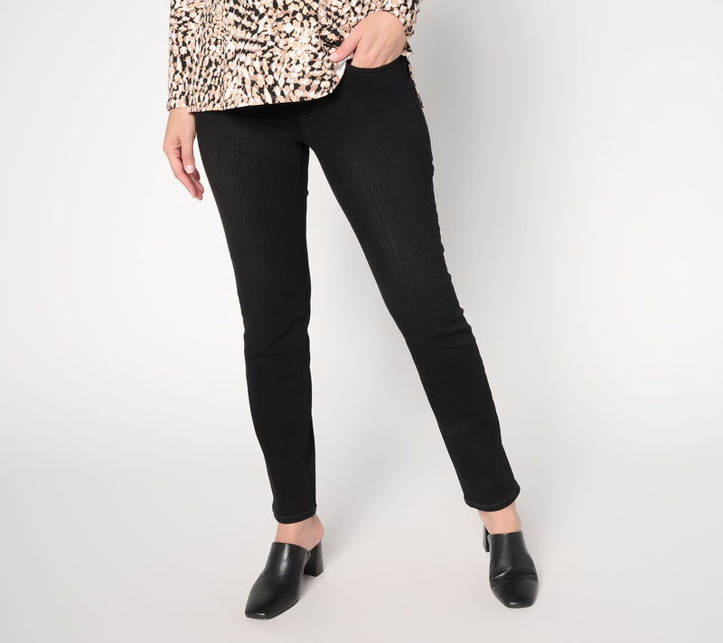 Jingle Belles by Kim Gravel Petite Satin Weave Straight Leg Jean — View 9