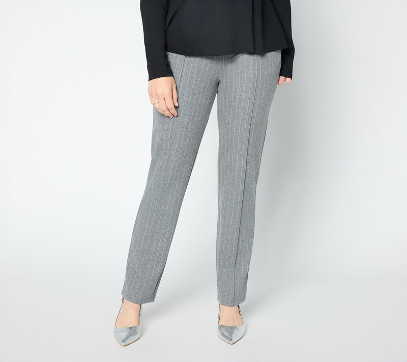 BEAUTIFUL by Lawrenc Zarian Regular Pull-On Pinstripe Pants — View 4