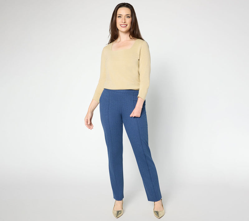 BEAUTIFUL by Lawrenc Zarian Regular Pull-On Pinstripe Pants — View 9