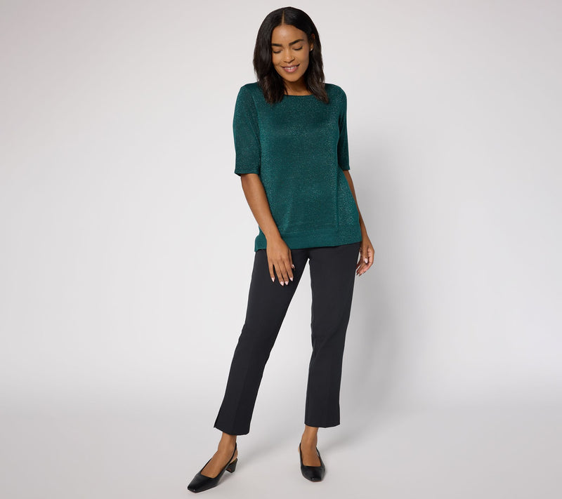 Jingle Belles by Kim Gravel Glam Lurex Layering Sweater — View 5