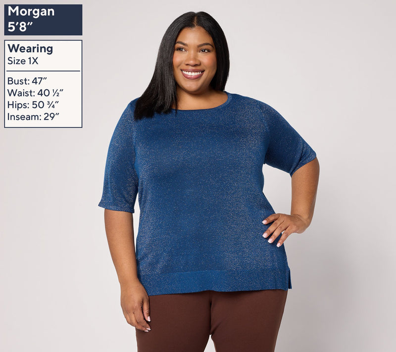 Jingle Belles by Kim Gravel Glam Lurex Layering Sweater — View 2