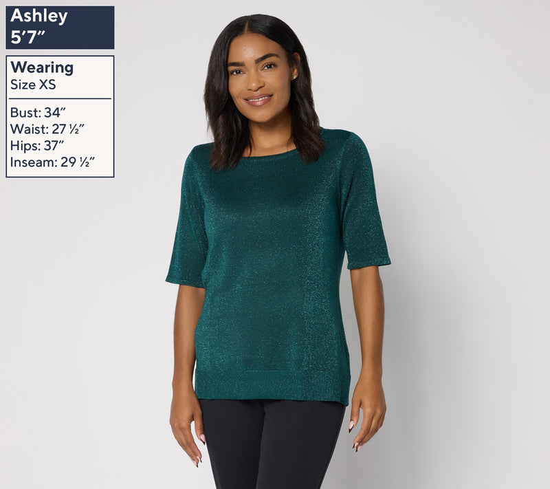 Jingle Belles by Kim Gravel Glam Lurex Layering Sweater — View 3