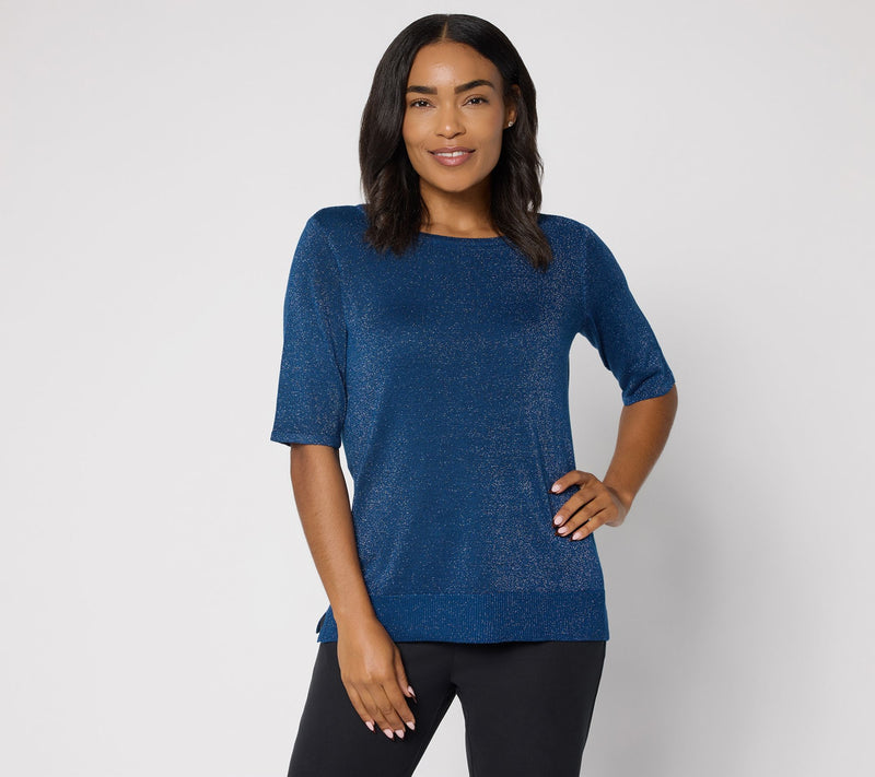 Jingle Belles by Kim Gravel Glam Lurex Layering Sweater — View 15