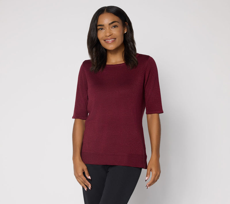 Jingle Belles by Kim Gravel Glam Lurex Layering Sweater — View 16