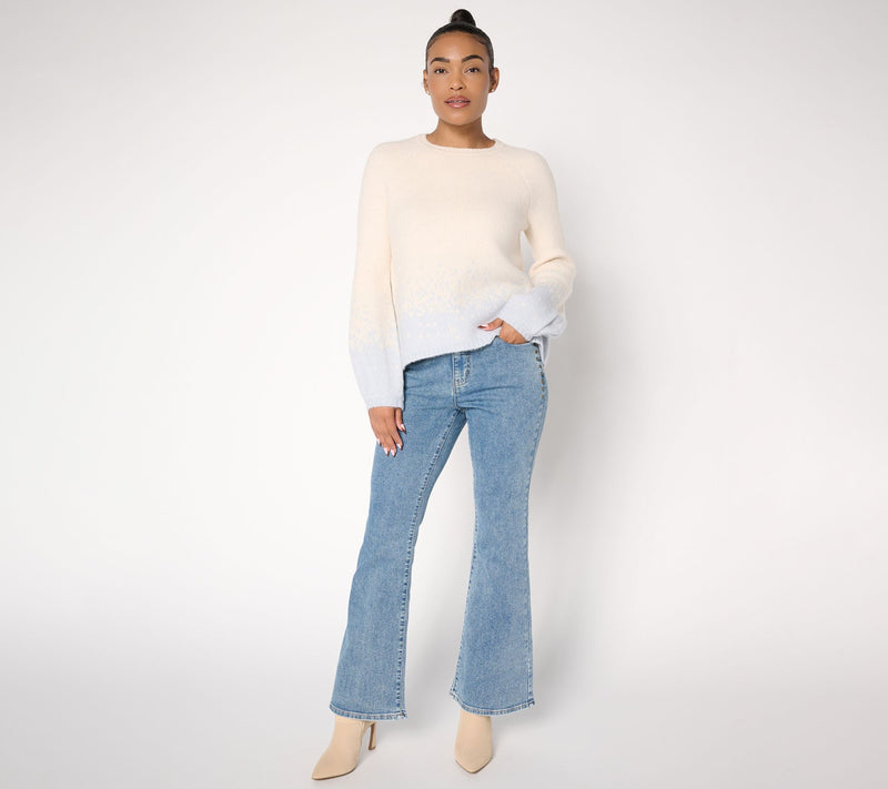 Me by Jennie Garth Raglan Sleeve Ombre Cloud Sweater — View 5
