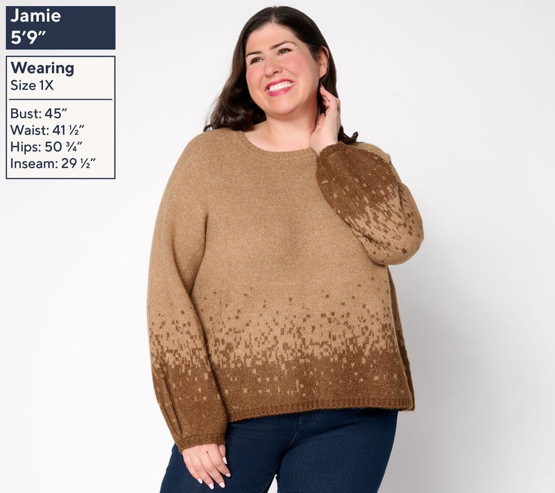 Me by Jennie Garth Raglan Sleeve Ombre Cloud Sweater — View 2