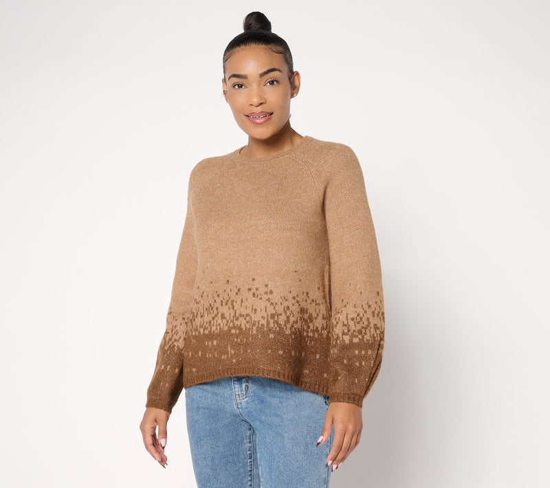 Me by Jennie Garth Raglan Sleeve Ombre Cloud Sweater — View 12