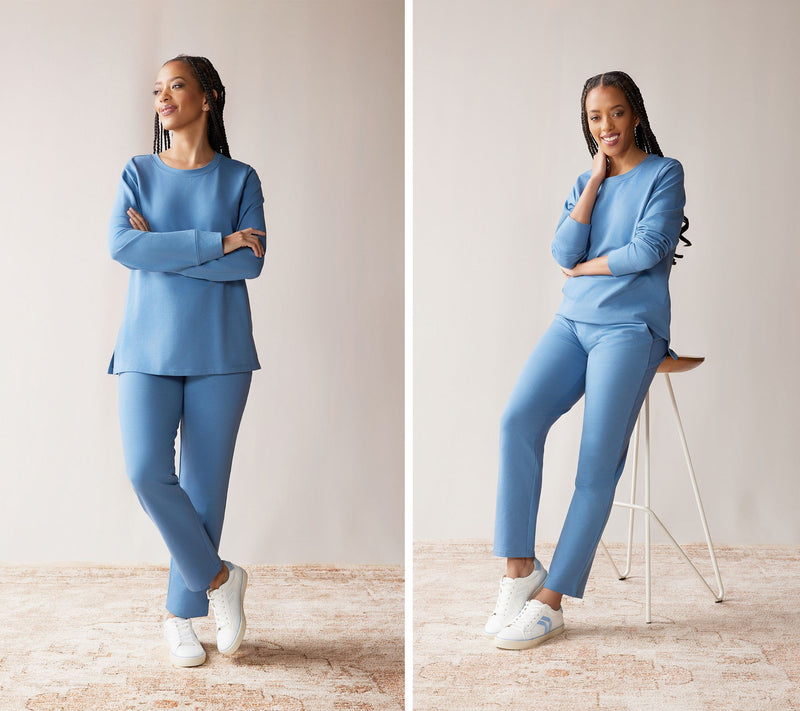 Denim & Co. Regular EasyWear French Terry Top & Pant Set — View 6