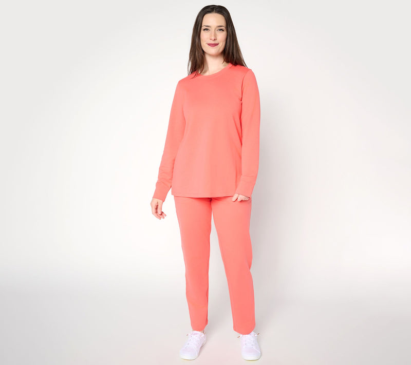 Denim & Co. Regular EasyWear French Terry Top & Pant Set — View 15