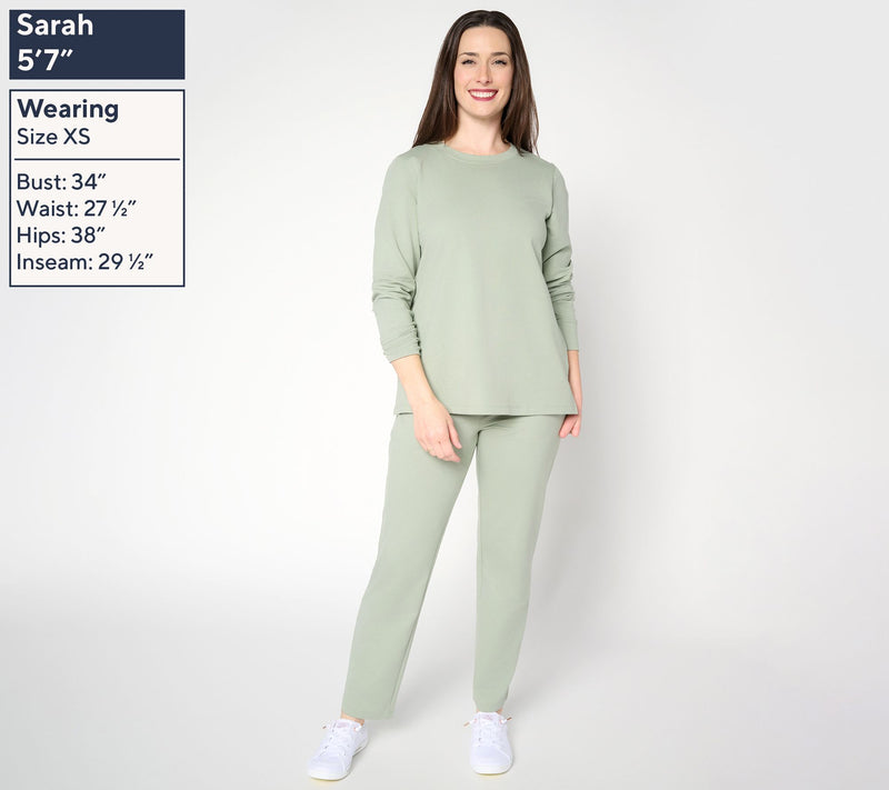 Denim & Co. Tall EasyWear French Terry Top & Pant Set — View 3
