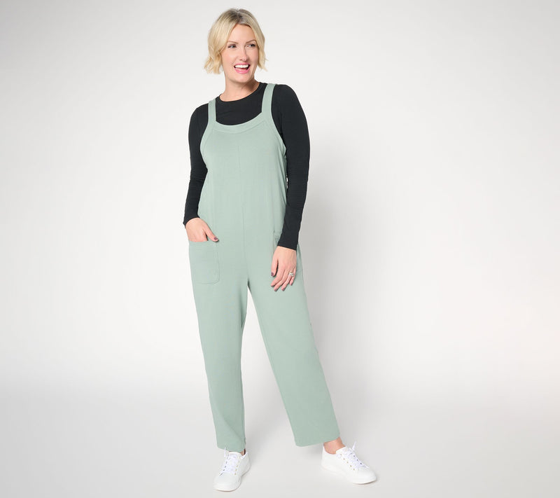 AnyBody Regular Cozy Knit Jumpsuit and Long Sleeve Top Set — Main view