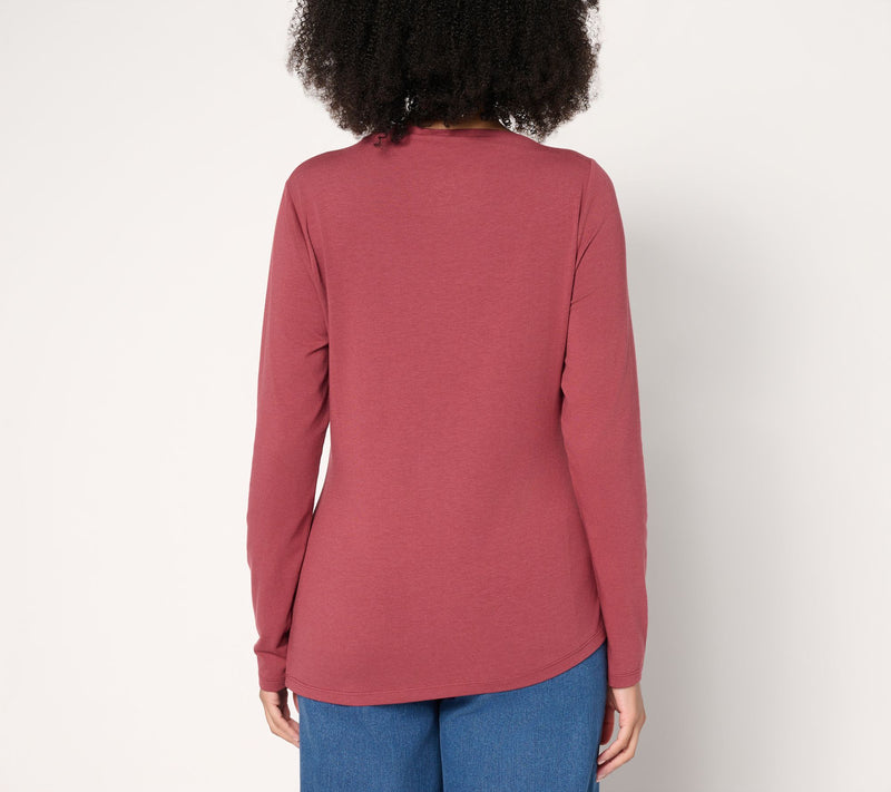 Me by Jennie Garth Windy Asymmetric Long-Sleeve Top — View 6