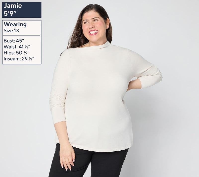 Me by Jennie Garth Windy Asymmetric Long-Sleeve Top — View 4